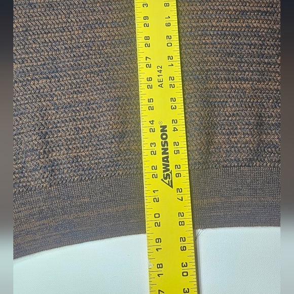 Perry Ellis Sweater Cotton Wool Rayon Striped Navy Brown XXL - Picture 5 of 5